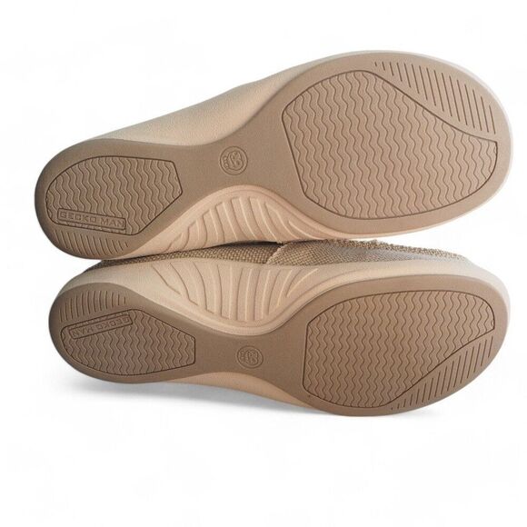 Gecko Man Canvas Slip-on Orthopedic Shoes "Cream" Women's 11 - Picture 8 of 11